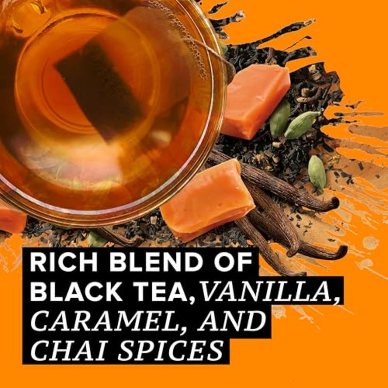 TAZO Chai Tea Bags, Vanilla Caramel Chai, Caffeinated tea, 120 Total Bags (20ct - Pack of 6) - Image 4
